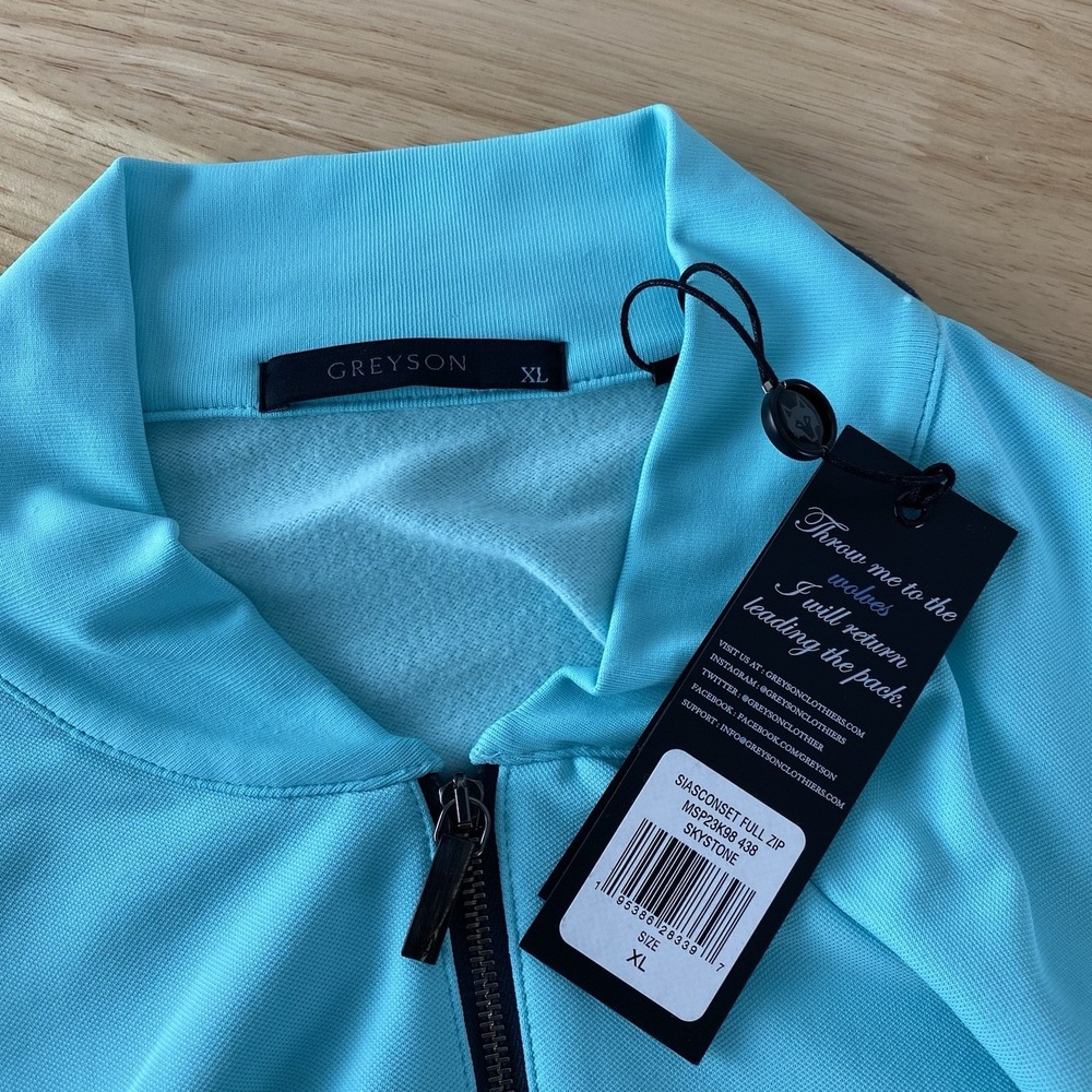 Greyson Siaconset‎ Jacket Men's XL Full Zip Skystone Blue Blade Collar Golf NWT - Picture 11 of 14